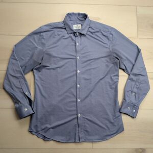 Mizzen + Main Shirt Mens L Tradition Evolved Trim Fit Gingham Check Blue USA